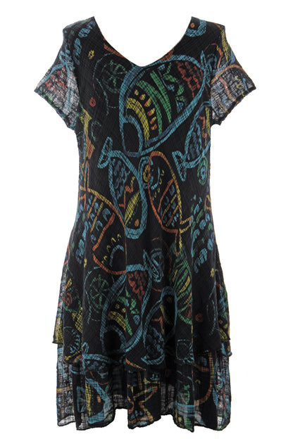 Fish Print Bias Cut Dress
