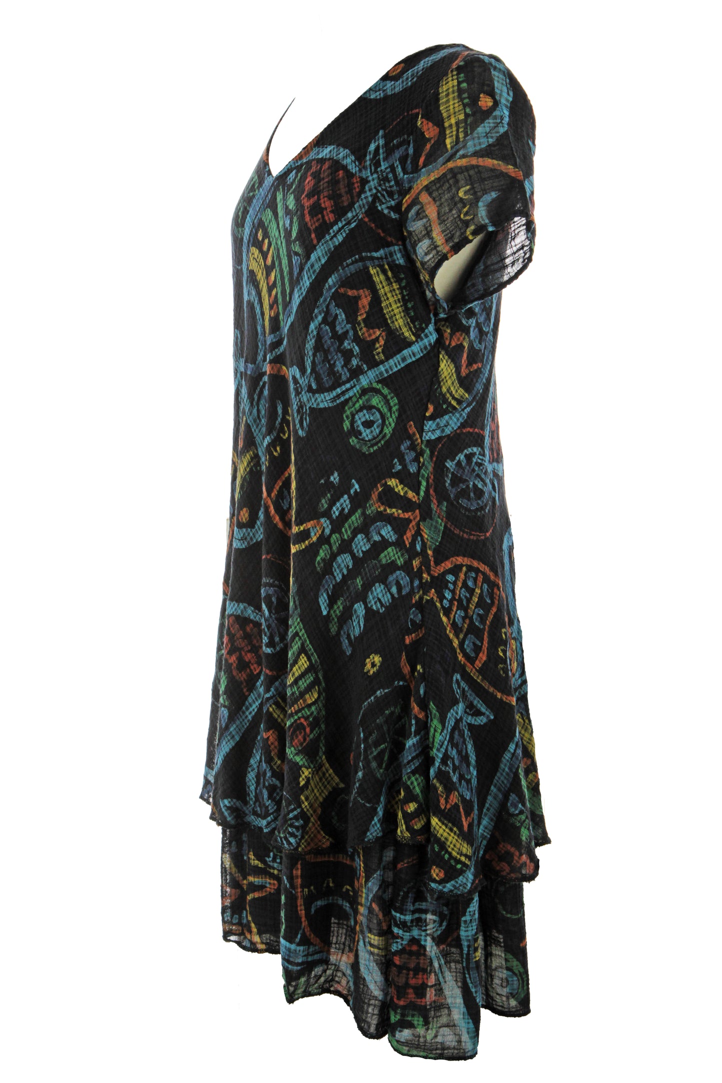 Fish Print Bias Cut Dress