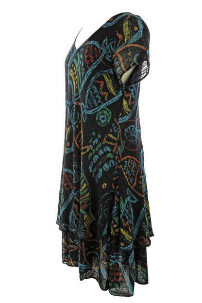 Fish Print Bias Cut Dress