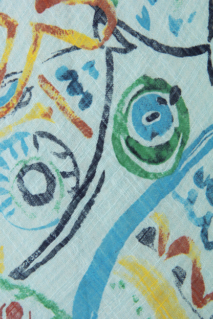 Fish Print Bias Cut Dress