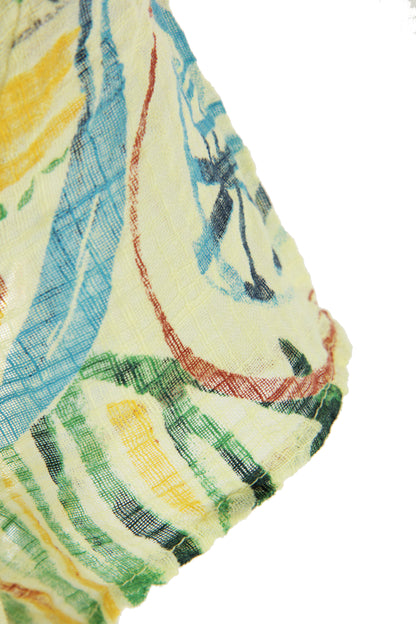Fish Print Bias Cut Dress