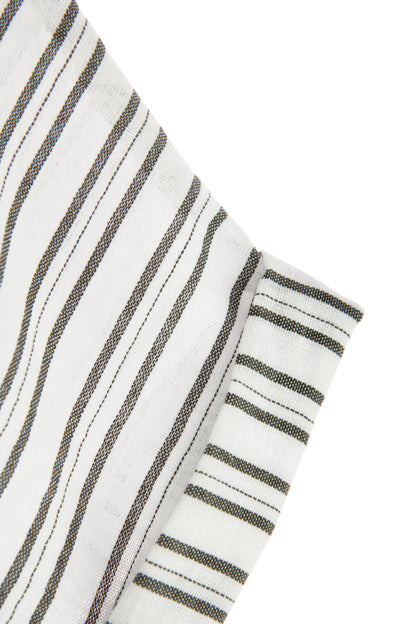 Stripe Print Collar Midi