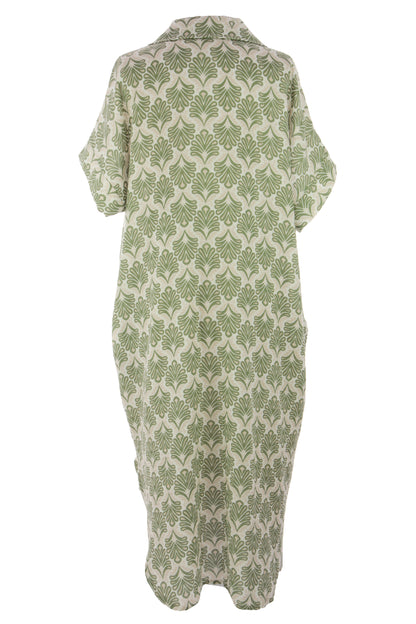 Block Print Collar Midi