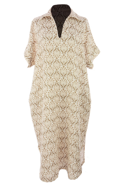 Block Print Collar Midi