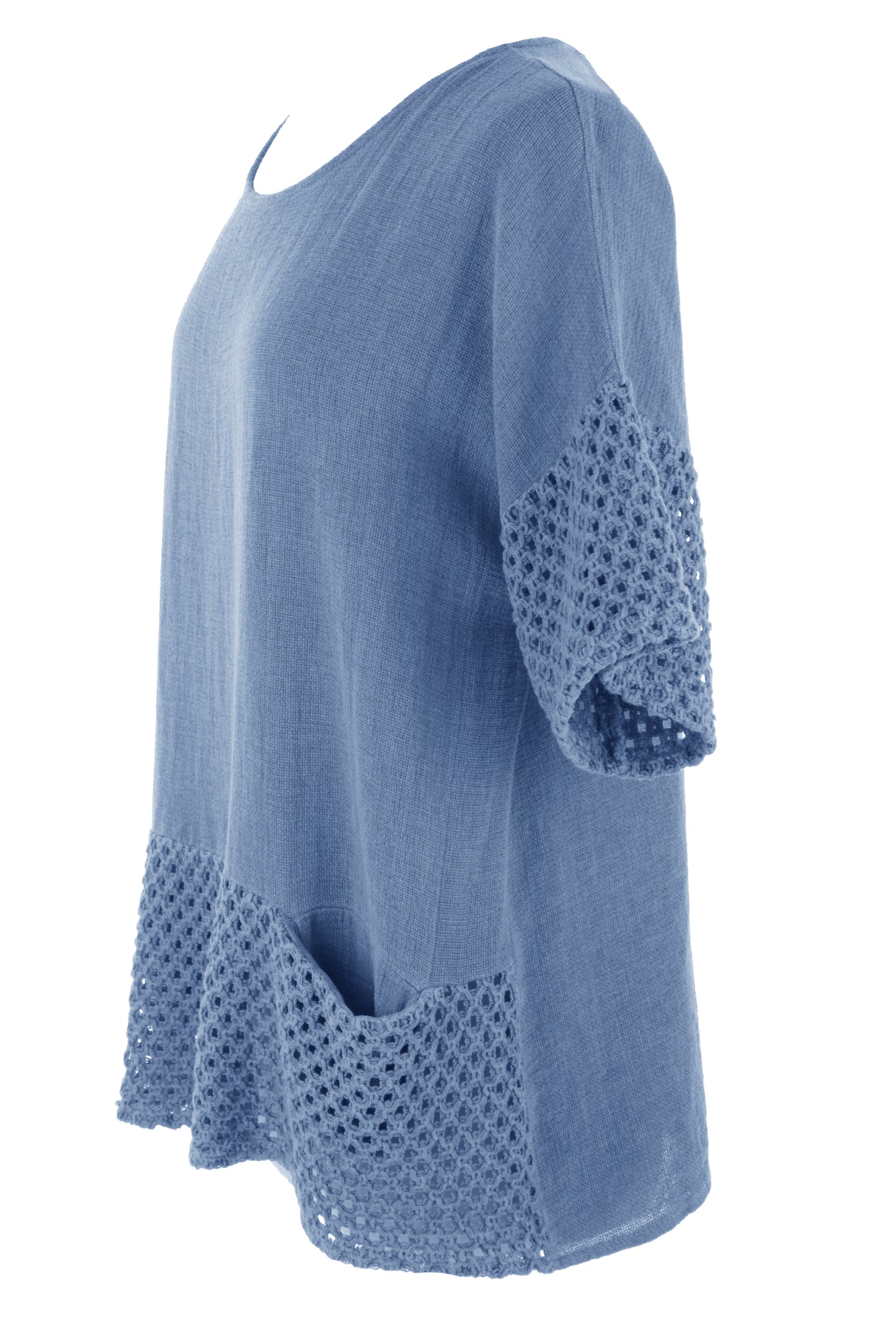 2 Pocket Crochet Detail Teabag Top