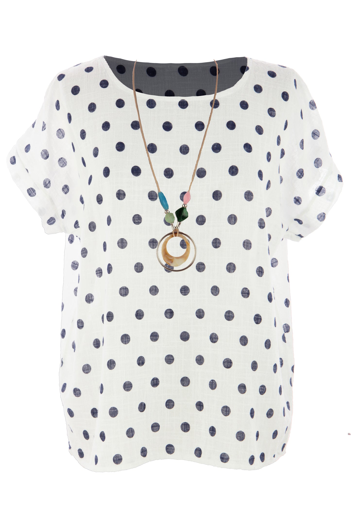 Polka Dot Print Necklace Top