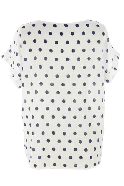 Polka Dot Print Necklace Top