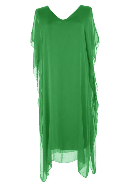 Batwing Silk Kaftan Midi