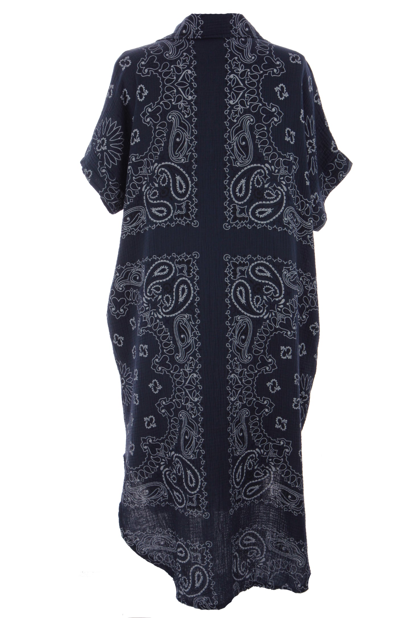 Bandana Print Collar Cheesecloth Dress