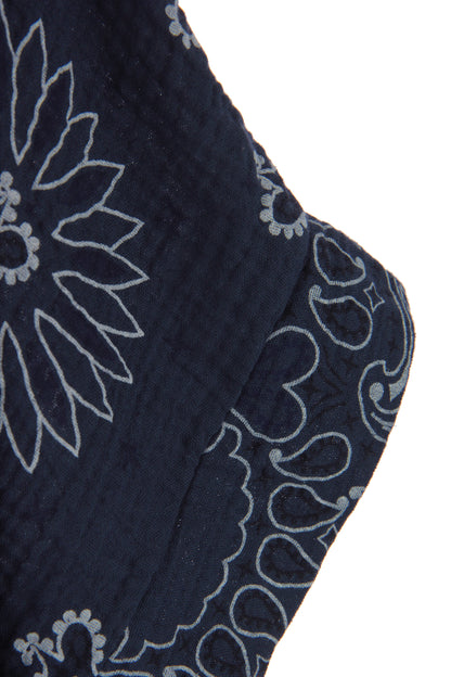 Bandana Print Collar Cheesecloth Dress