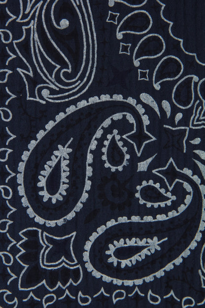 Bandana Print Collar Cheesecloth Dress