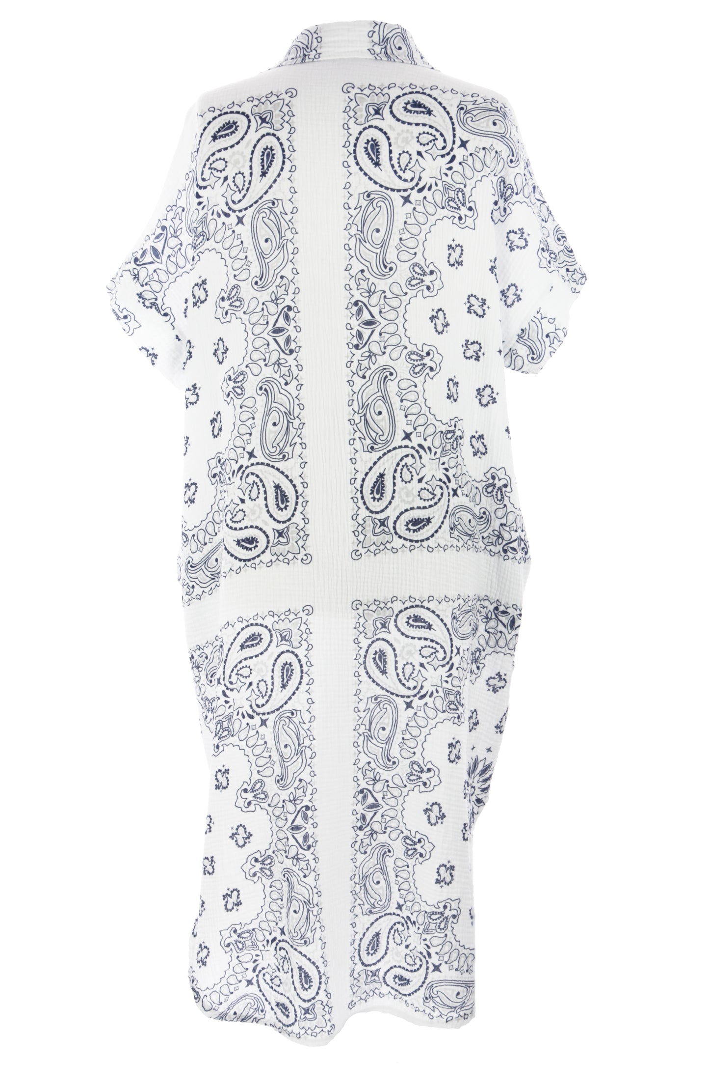 Bandana Print Collar Cheesecloth Dress