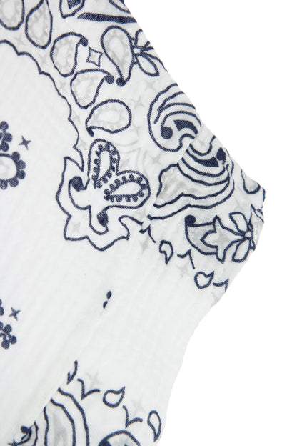 Bandana Print Collar Cheesecloth Dress