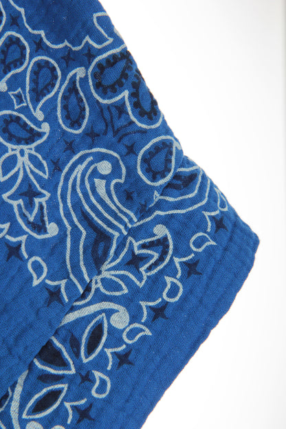 Bandana Print Collar Cheesecloth Dress