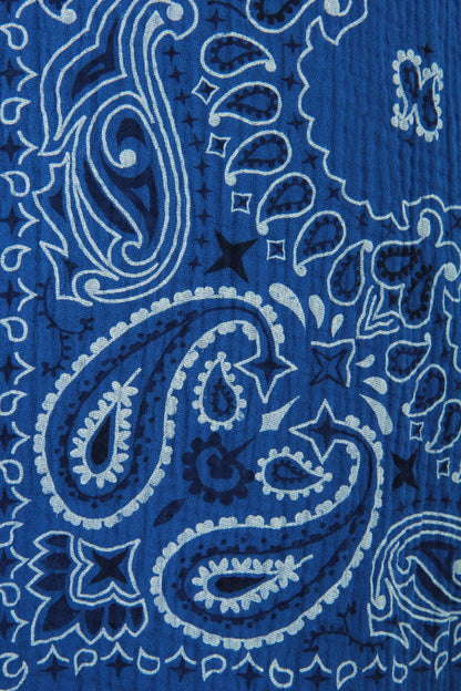Bandana Print Collar Cheesecloth Dress