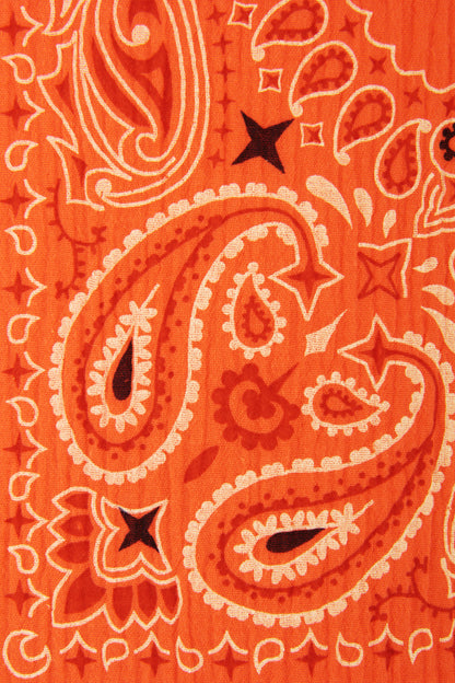 Bandana Print Collar Cheesecloth Dress