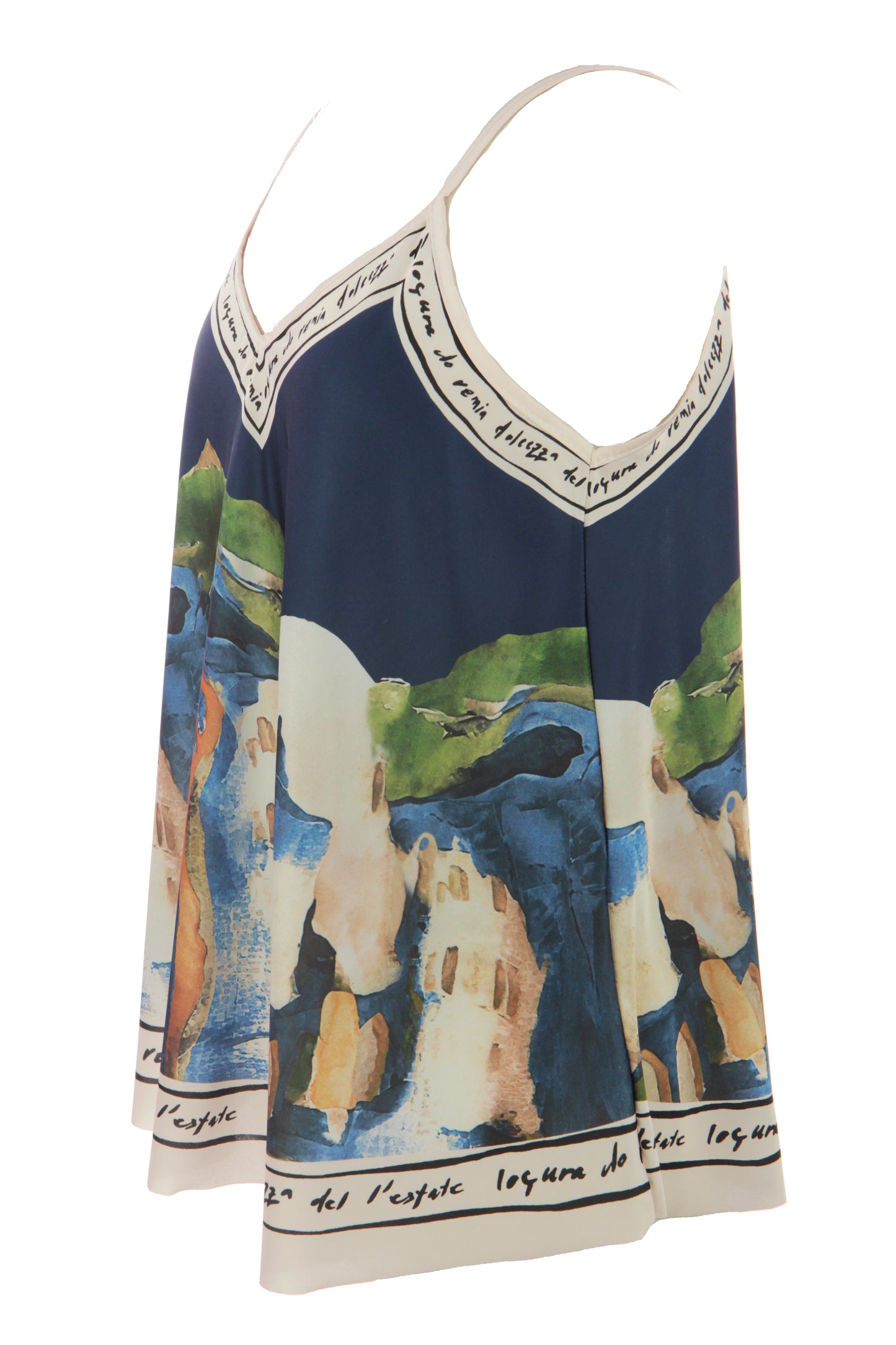 Watercolour Landscape Print Satin Vest