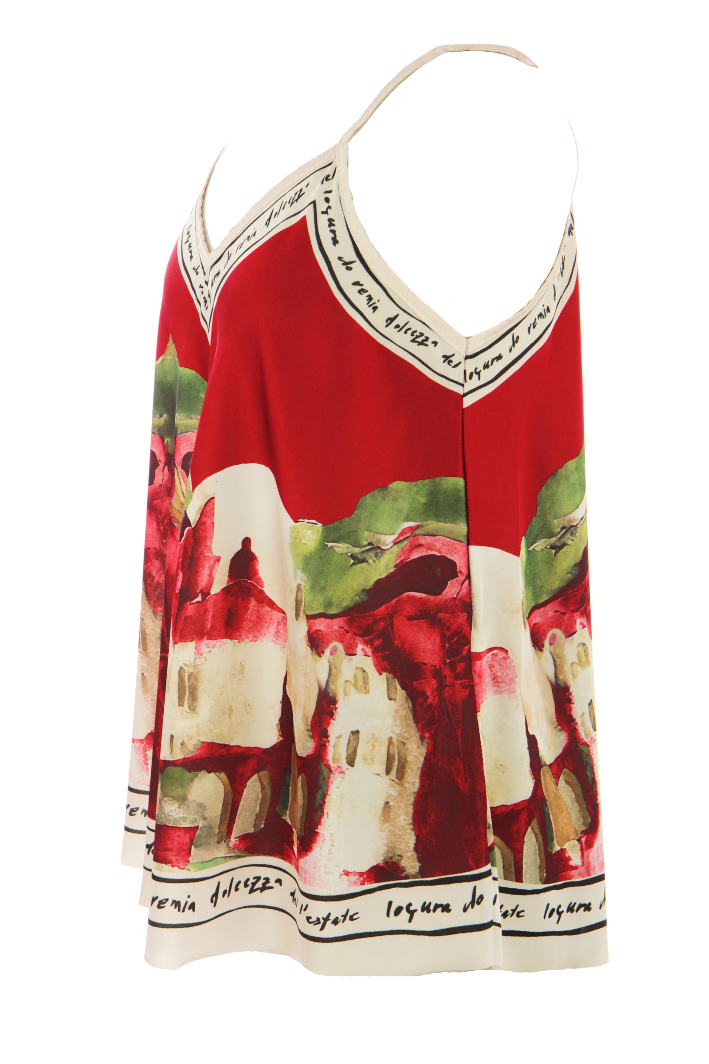 Watercolour Landscape Print Satin Vest