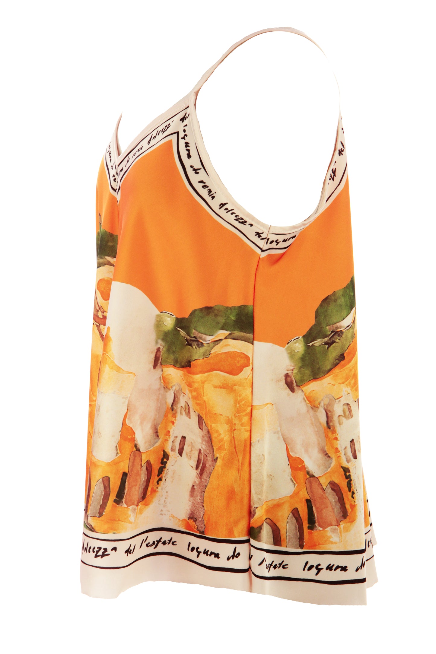 Watercolour Landscape Print Satin Vest
