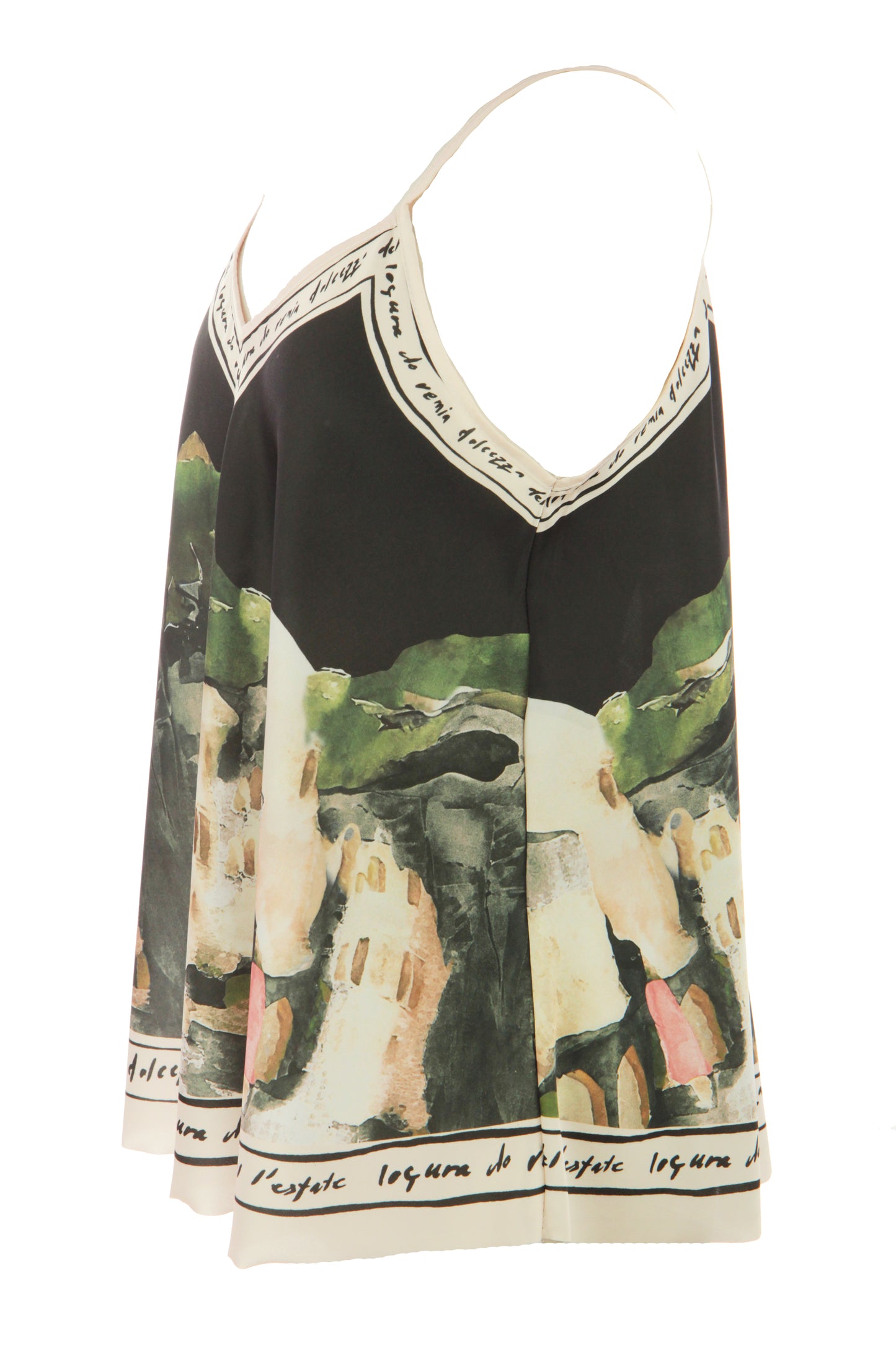 Watercolour Landscape Print Satin Vest