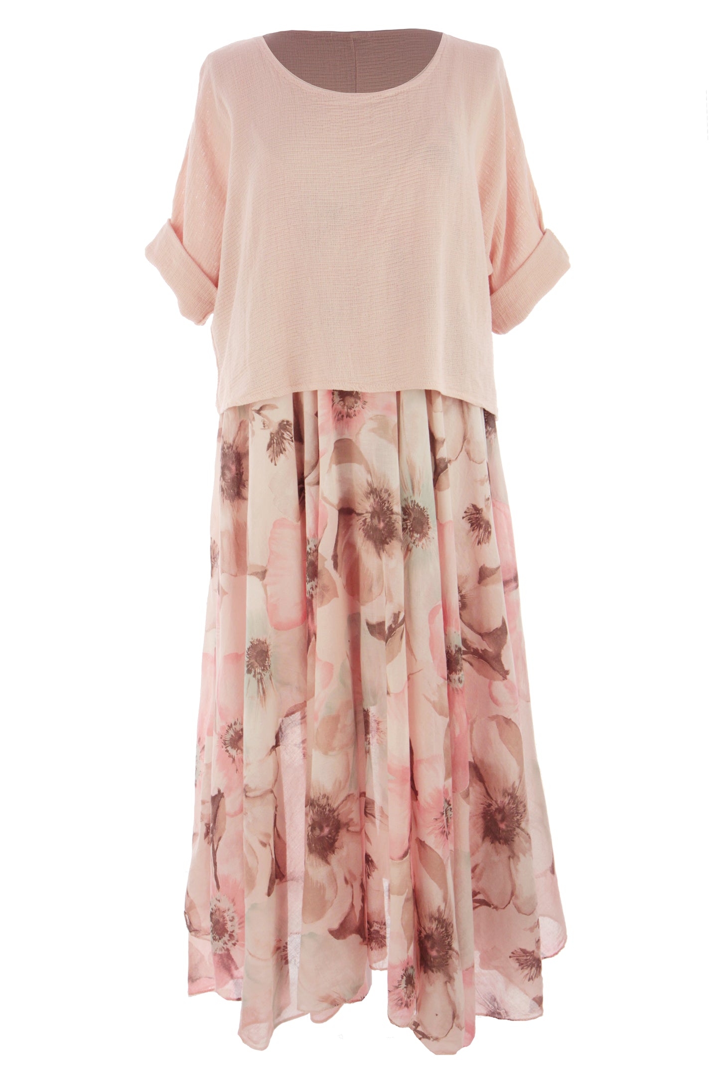 2 Piece Floral Flare Dress