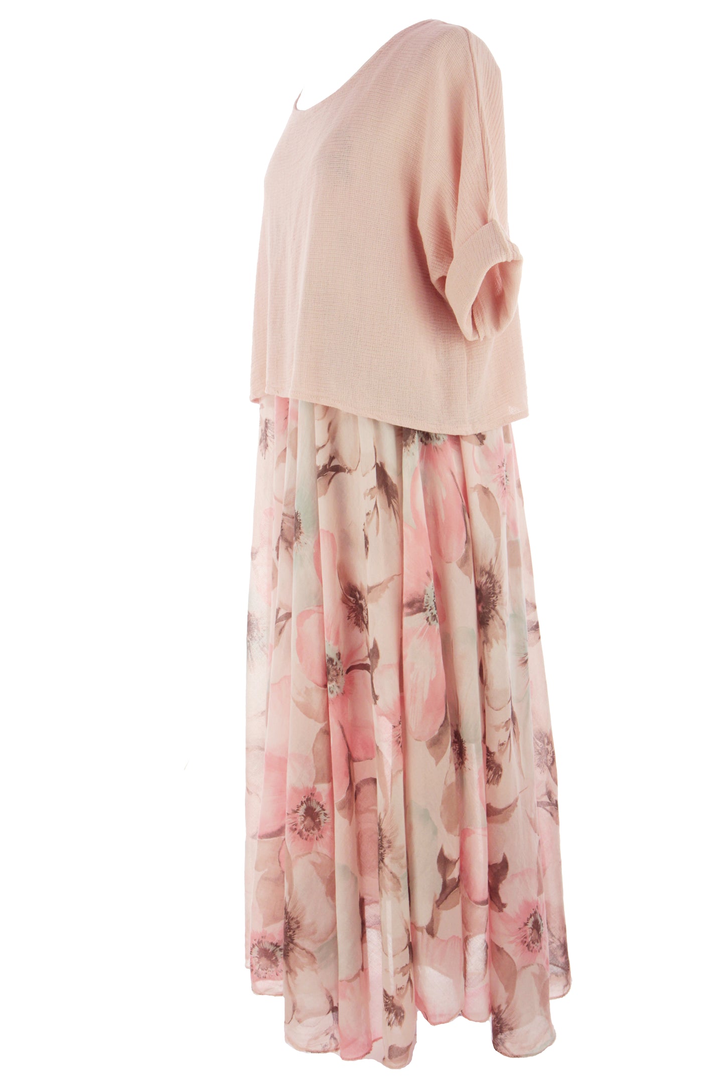 2 Piece Floral Flare Dress
