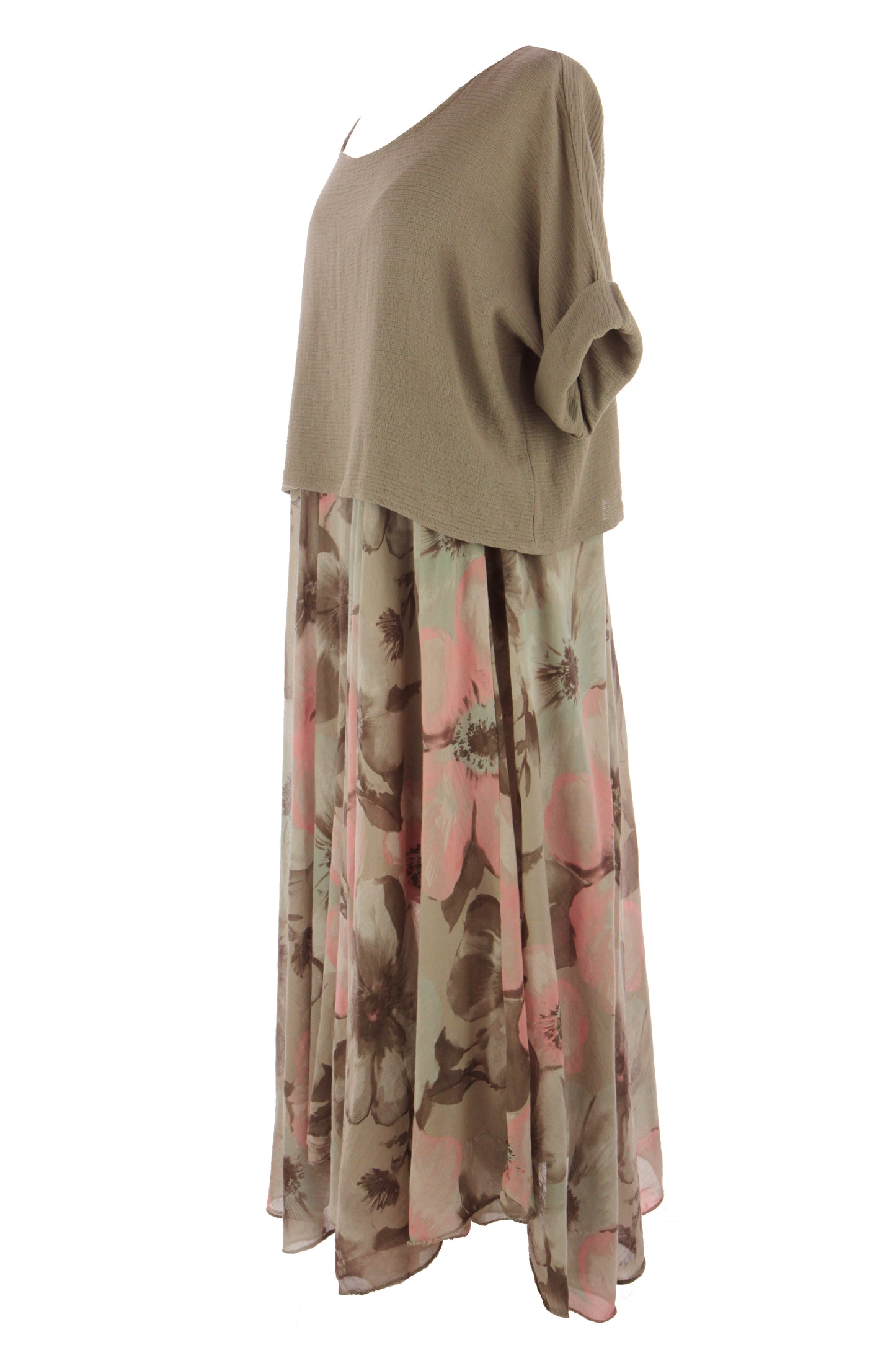 2 Piece Floral Flare Dress