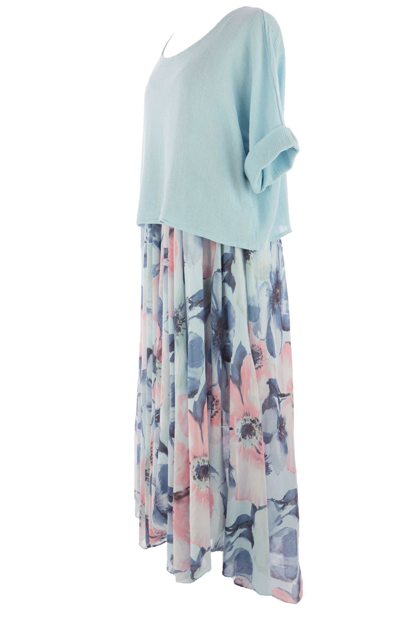 2 Piece Floral Flare Dress