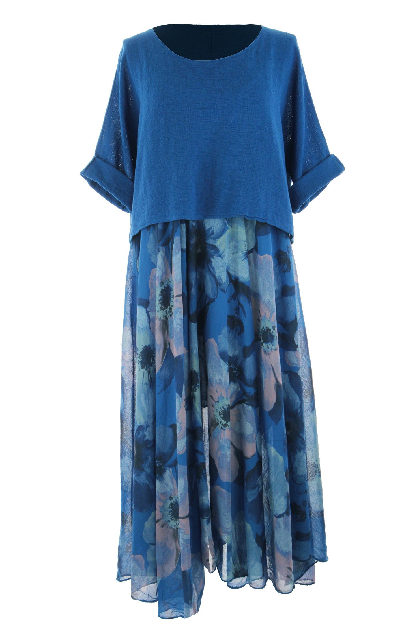 2 Piece Floral Flare Dress