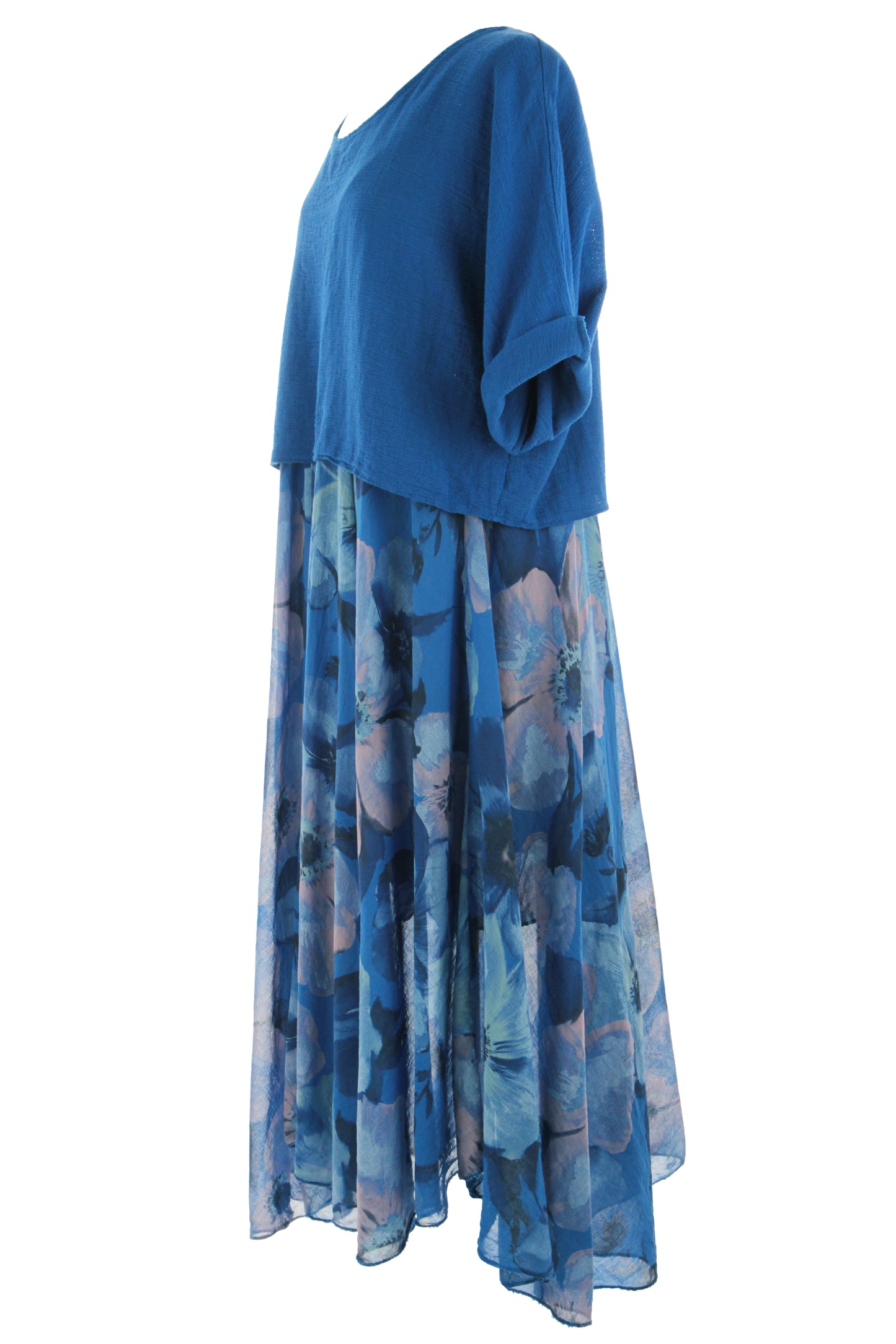 2 Piece Floral Flare Dress