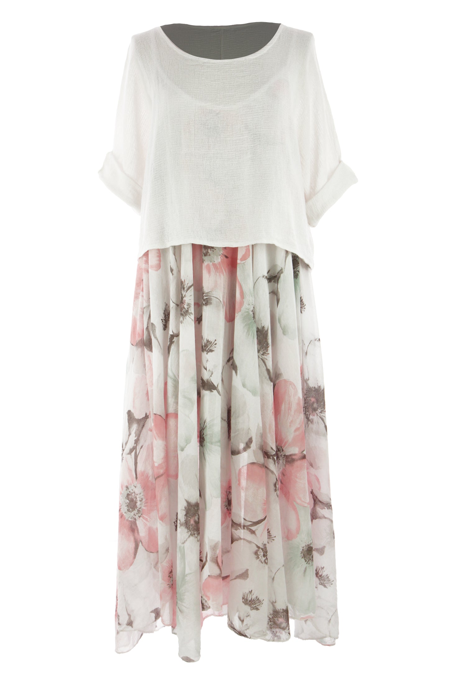 2 Piece Floral Flare Dress