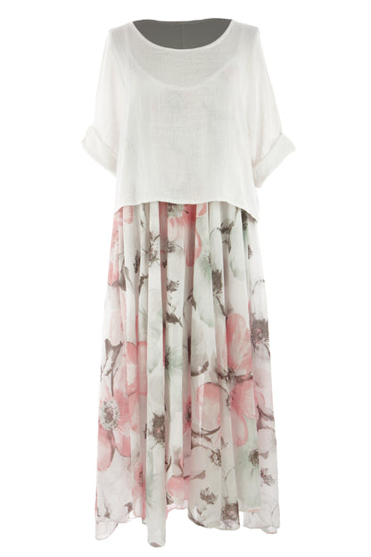 2 Piece Floral Flare Dress