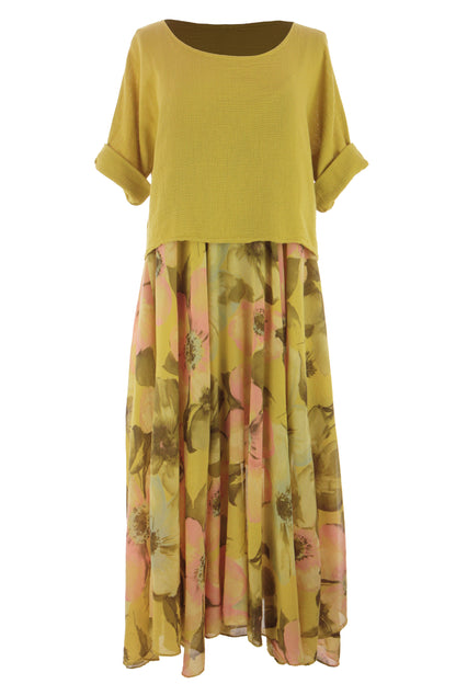 2 Piece Floral Flare Dress