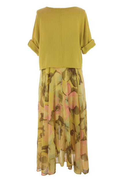 2 Piece Floral Flare Dress