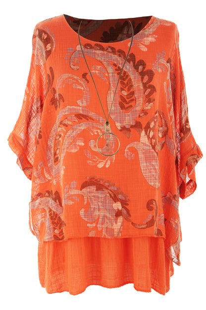 Paisley Print Necklace Top