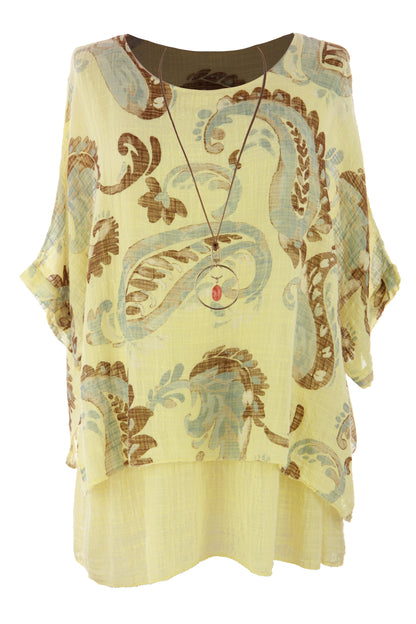 Paisley Print Necklace Top