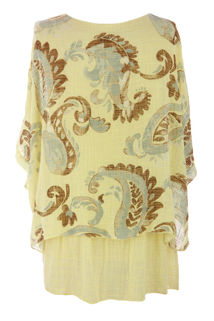 Paisley Print Necklace Top