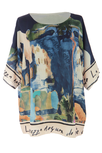 Watercolour Landscape Print Top