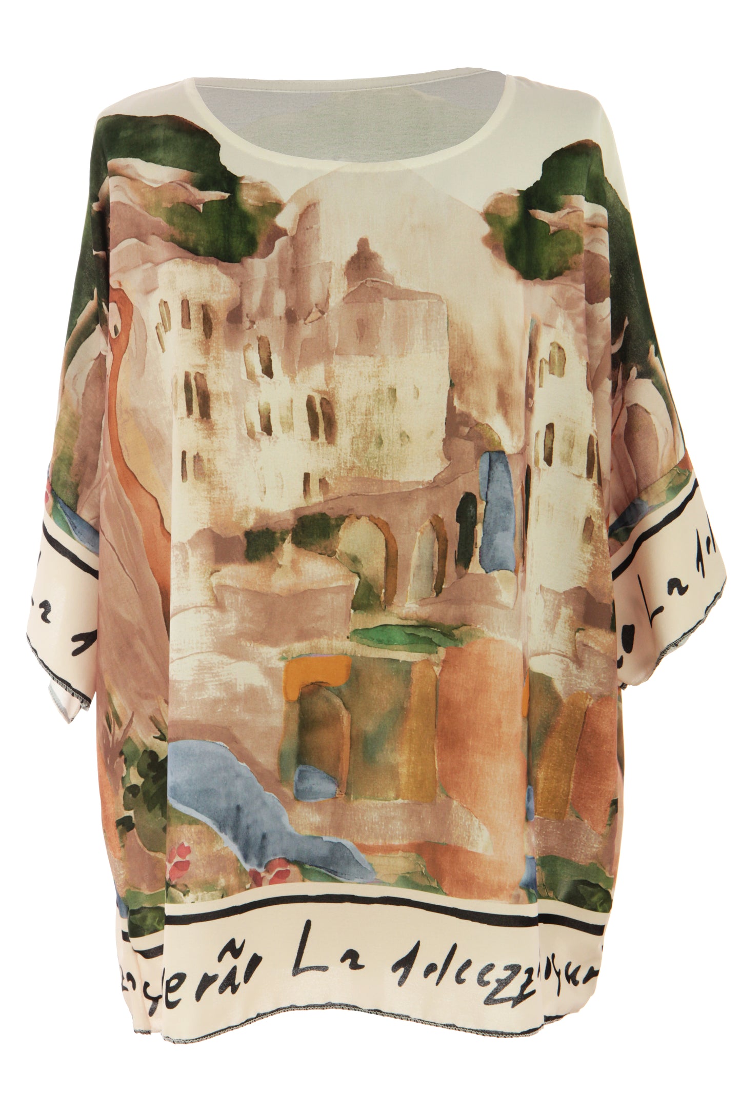Watercolour Landscape Print Top