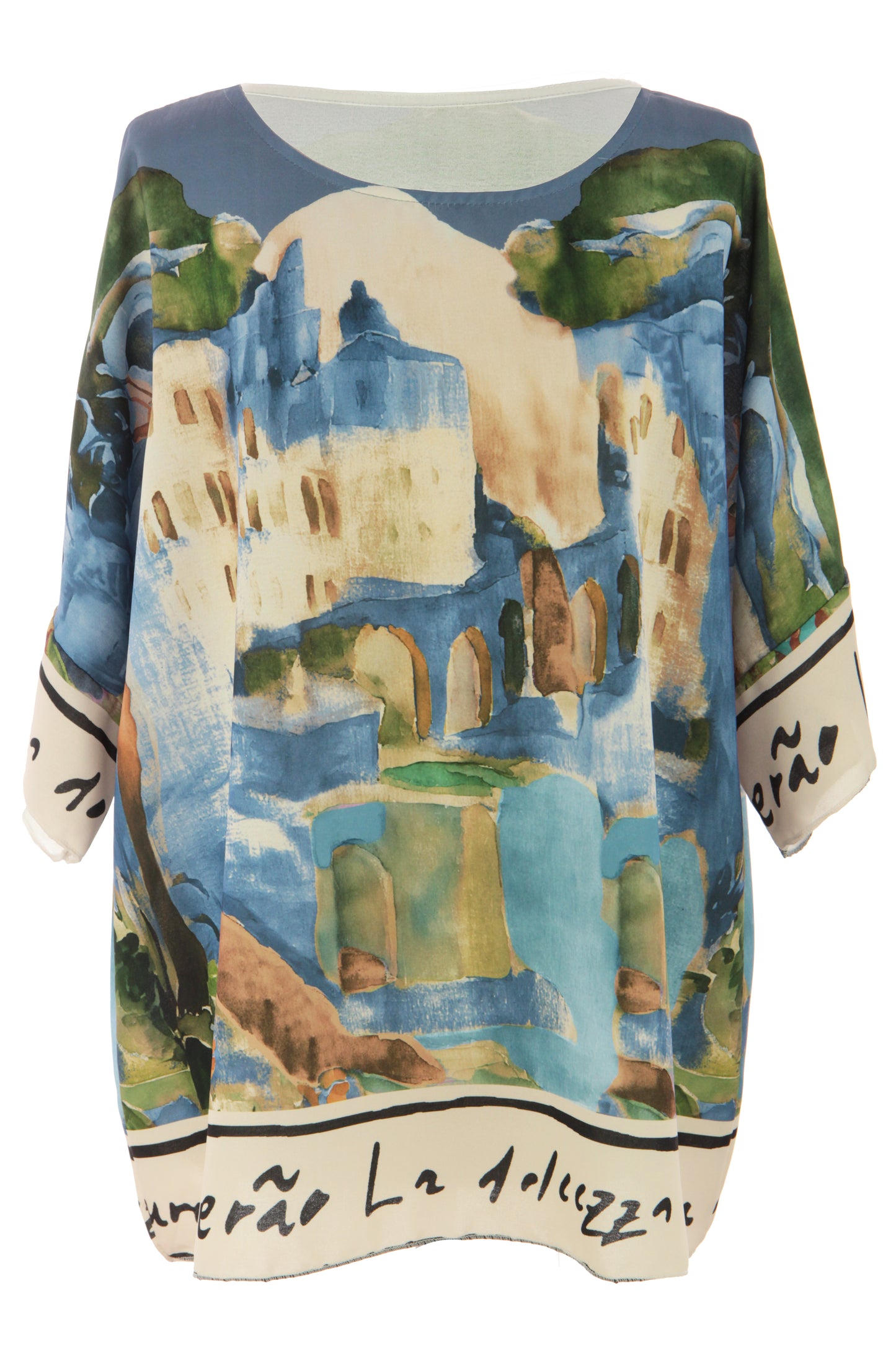 Watercolour Landscape Print Top