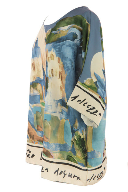 Watercolour Landscape Print Top