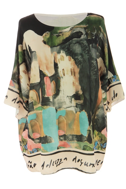 Watercolour Landscape Print Top