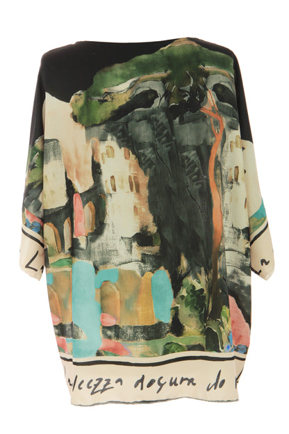 Watercolour Landscape Print Top