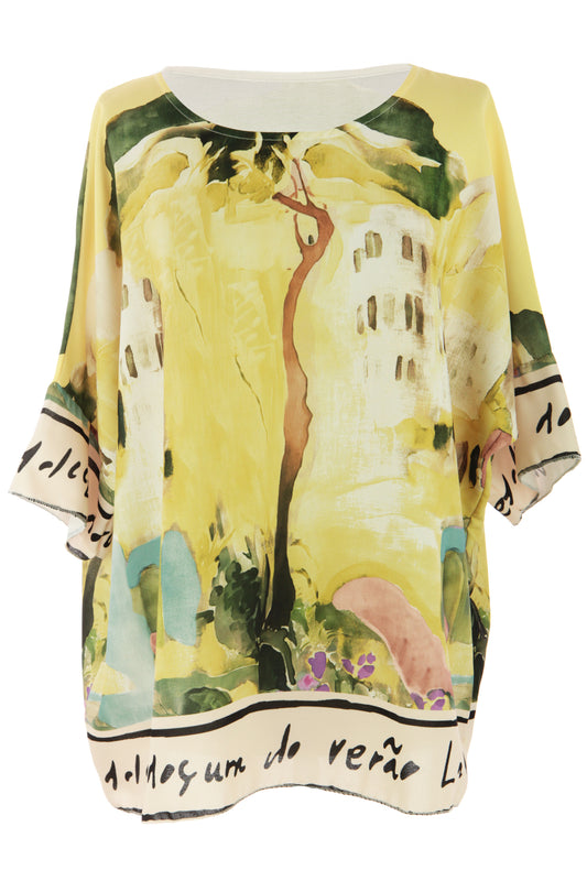 Watercolour Landscape Print Top