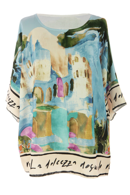 Watercolour Landscape Print Top