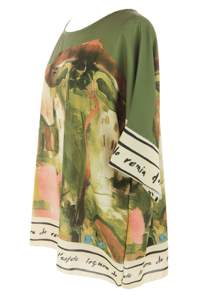 Watercolour Landscape Print Top