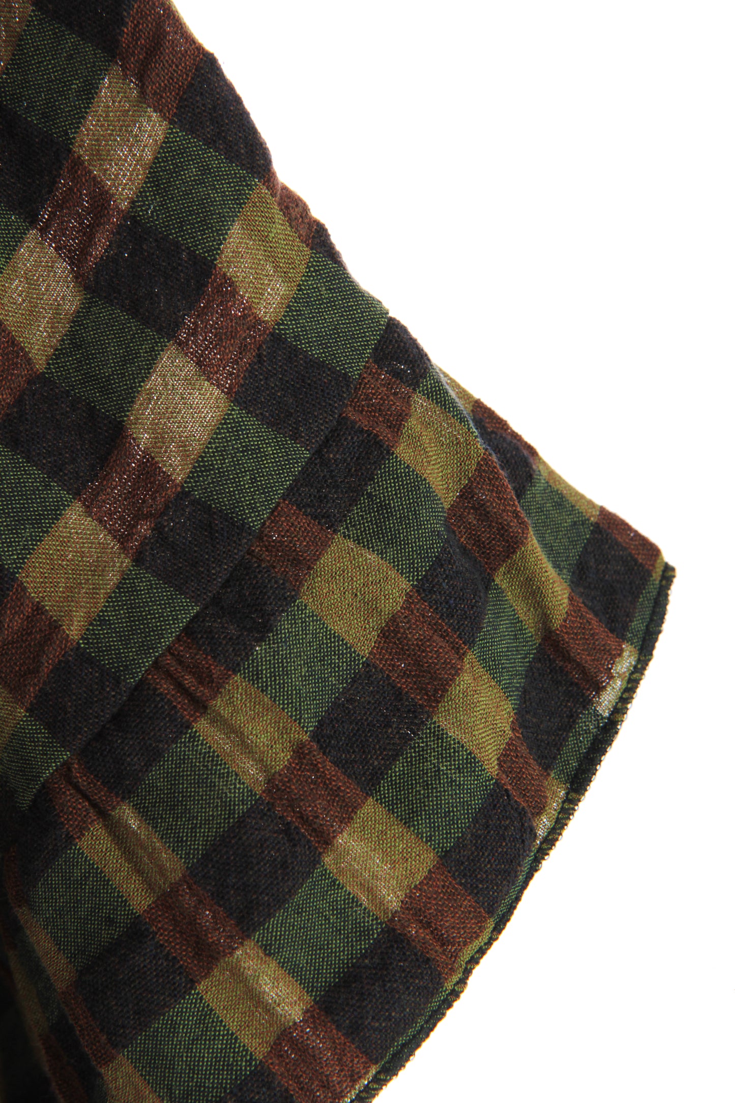 Woven Check Frill Hem Cotton Top