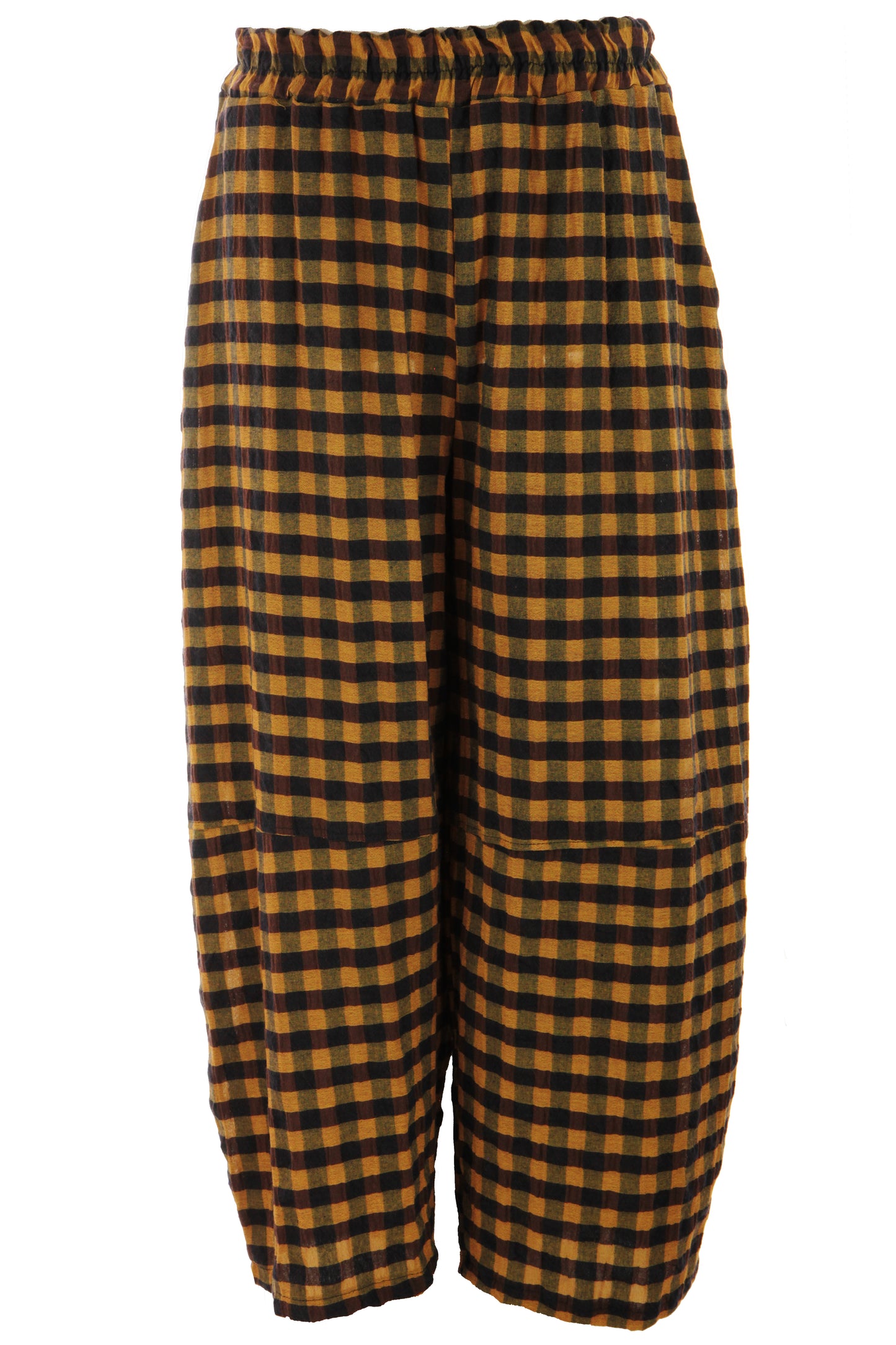 Woven Check Barrel Leg Trouser
