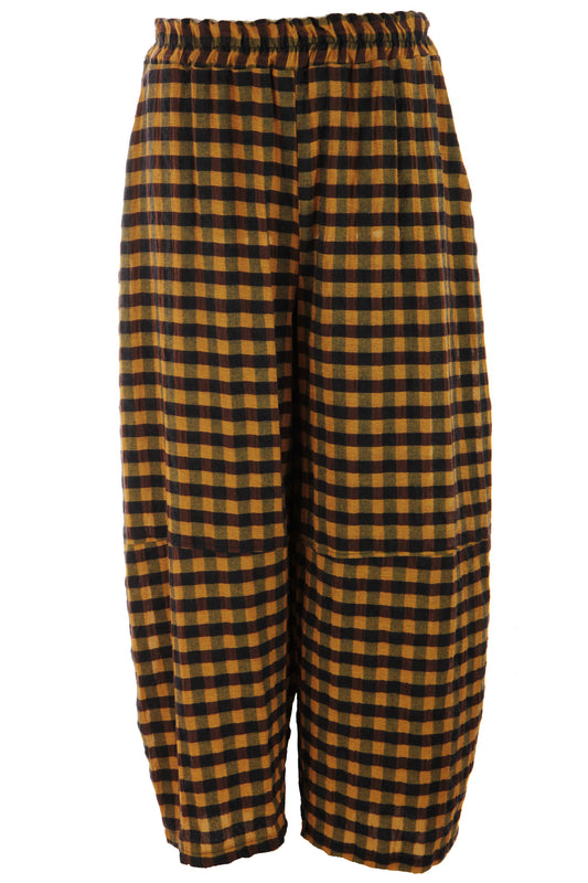 Woven Check Barrel Leg Trouser