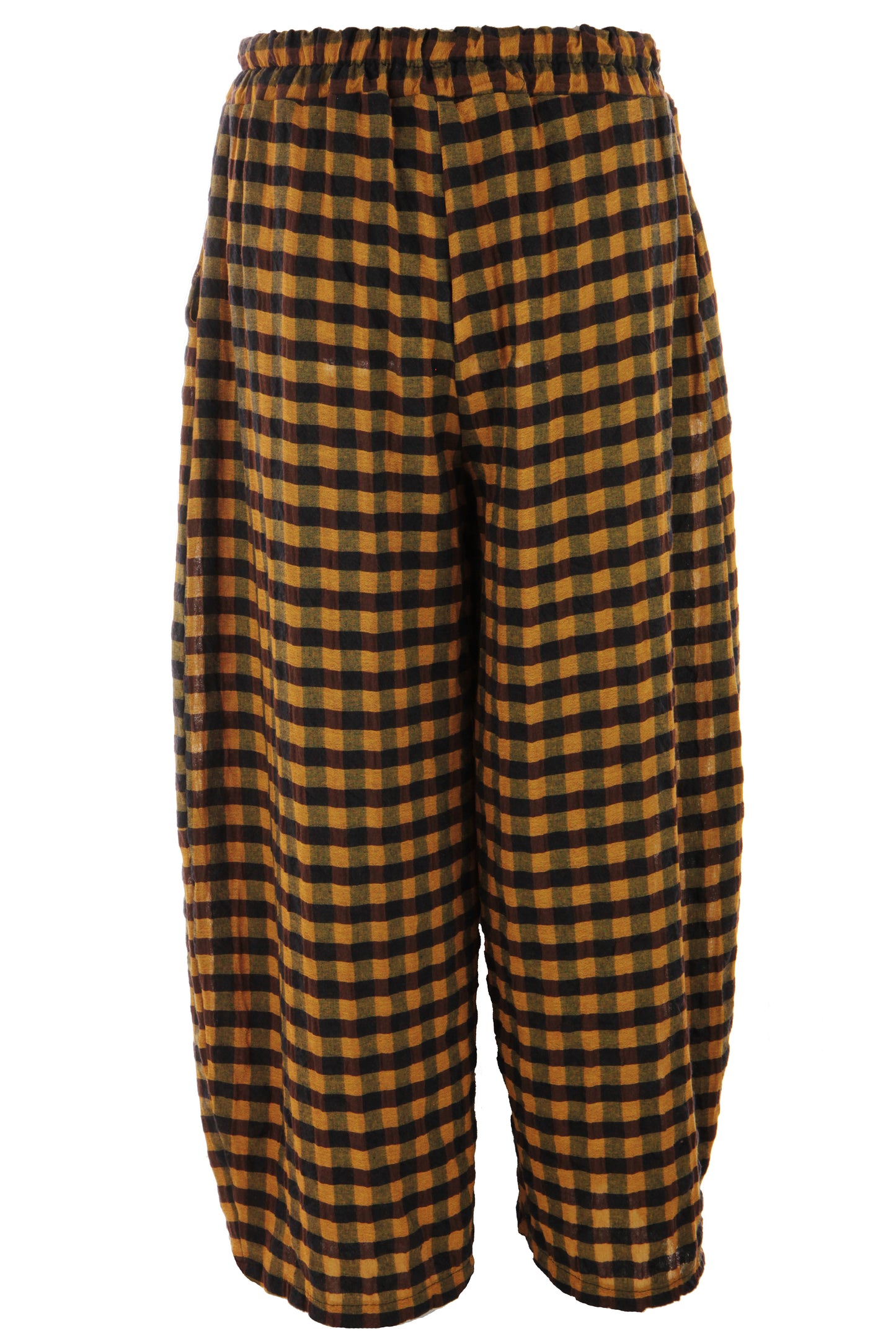 Woven Check Barrel Leg Trouser